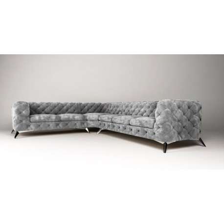 Chelsea hjørnesofa grå velour