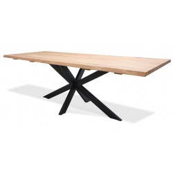 Westwood plankebord 180x95 - Røgolieret egetræ/Sort med Stjerne Understel