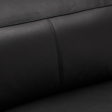 Californien U-sofa i sort læder Højrevendt