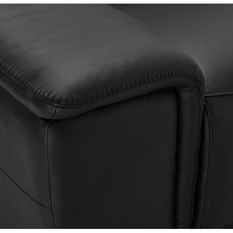 Californien U-sofa i sort læder Højrevendt