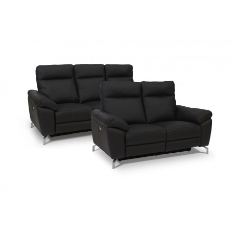 Selesta Recliner 2 pers. lædersofa sort