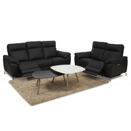 Selesta Recliner 2 pers. lædersofa sort