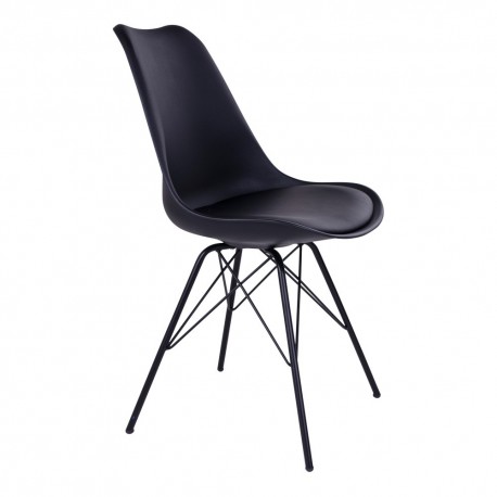 Oslo Spisebordsstol Sort med sorte ben