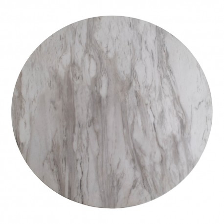 Bolzano Spisebord Hvid marmor look Ø110