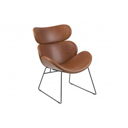 Cazar Lænestol vintage Cognac med sort stel