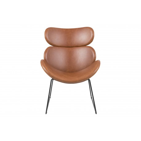 Cazar Lænestol vintage Cognac med sort stel