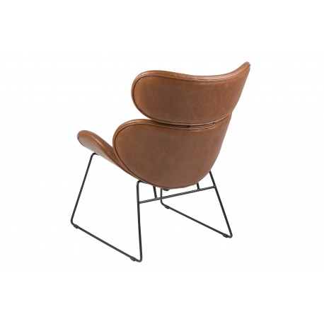 Cazar Lænestol vintage Cognac med sort stel