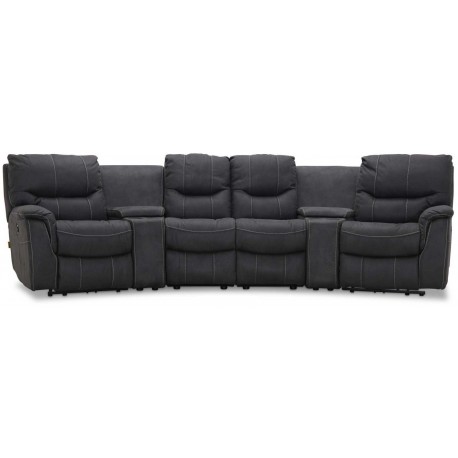 HAGA Colorado sofa - grafit grå stof, 4 pers., m. recliner funktion