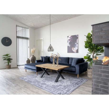 Andersen | Venstrevendt Chaiselongsofa | Mørkeblå velour