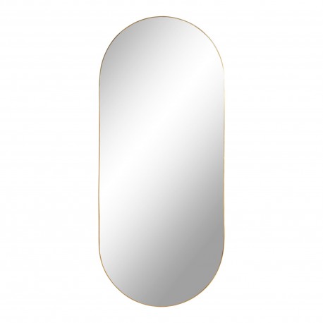 Jersey Ovalt spejl med ramme i messing look 35x80 cm