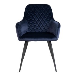 MILAS Spisebordsstol blå velour