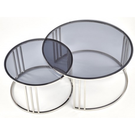 London sofabordsæt Ø60 / Ø80 sølv