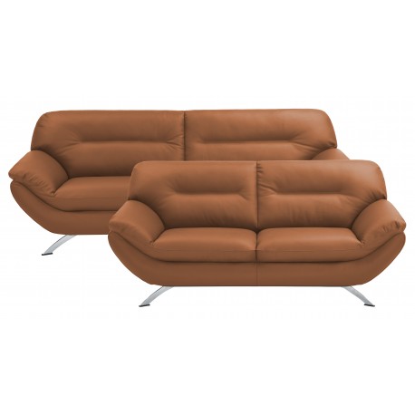 Hjort knudsen Taastrup 3 + 2 pers sofa cognac semianilin læder