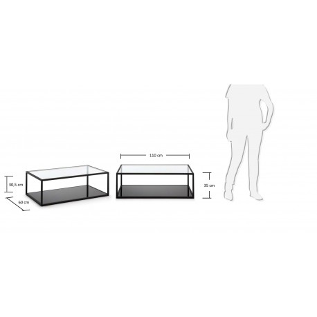 Cubic sofabord - Sort 110x60 cm