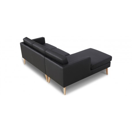 Novelty ch. sofa venstrevendt- Sort tekstillæder