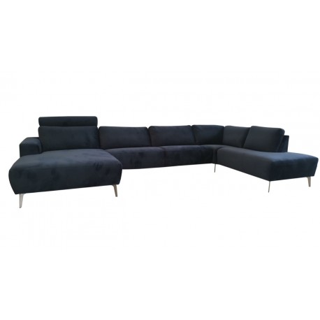 Hjort Knudsen NIO U-sofa venstrevendt Velour midnight blue
