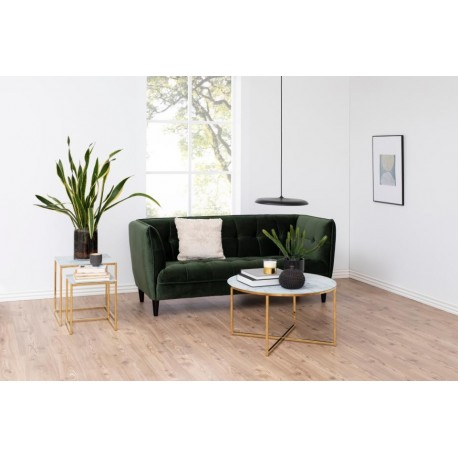 Alisma indskudsborde 2 stk glas krystalklar, hvid marmor print