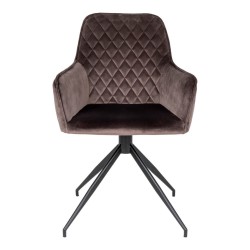 MILAS Spisebordsstol m. Drejestol i mushroom velour