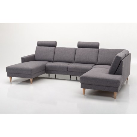 Hjort knudsen NIO U-sofa semianilin læder venstrevendt