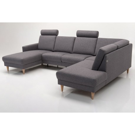 Hjort knudsen NIO U-sofa semianilin læder venstrevendt