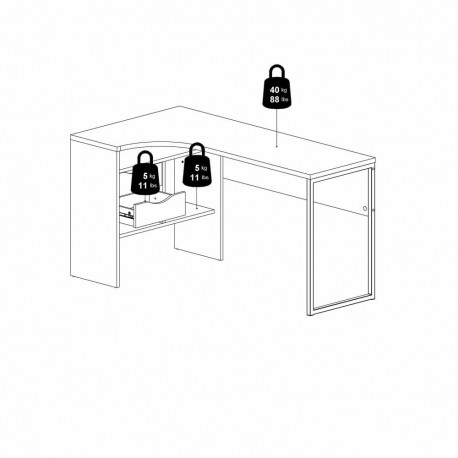 FUNCTION PLUS SKRIVEBORD 2 SKF. - HVID / TRØFFEL