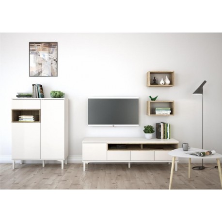 ROOMERS TV STAND - PARCEL - OAK / WHITE