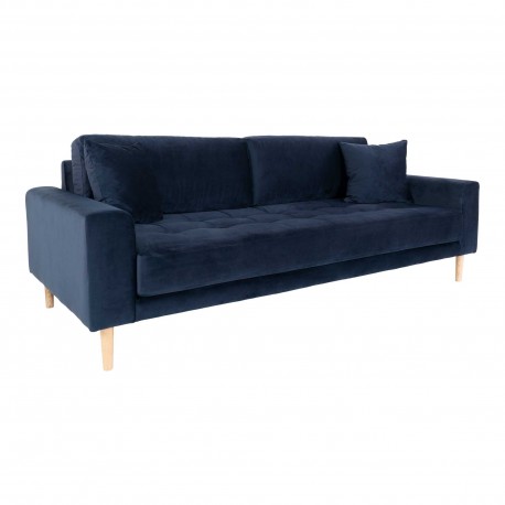 Lido 3 Personers Sofa - Sofa i mørkeblåt velour