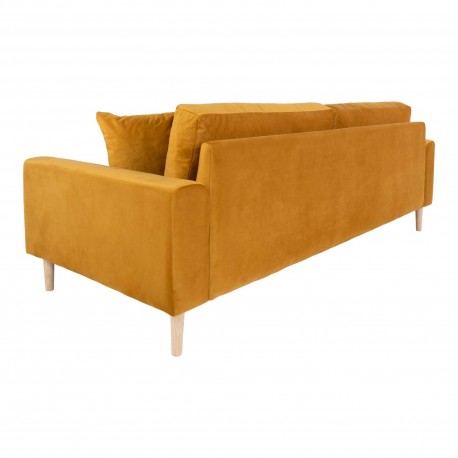 Lido 3 Personers Sofa - Sofa i sennepsgult velour