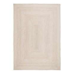 Menorca Tæppe - Flettet tæppe i sand - lavet af 100% genanvendt plastik 140x200 cm