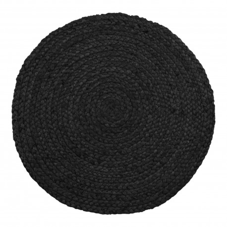 Bombay Dækserviet - Rund dækserviet i flettet mørkegrå jute S/4 Ø38 cm