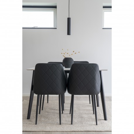 Paris Pendel - Lampe i sort med stofledning på 120 cm Pære: GU10/5W LED IP20