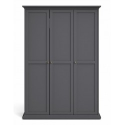 Bordeaux Garderobeskab 3 låger 138cm - Mørkegrå