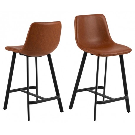 I_Oregon counterstol brun læderlook