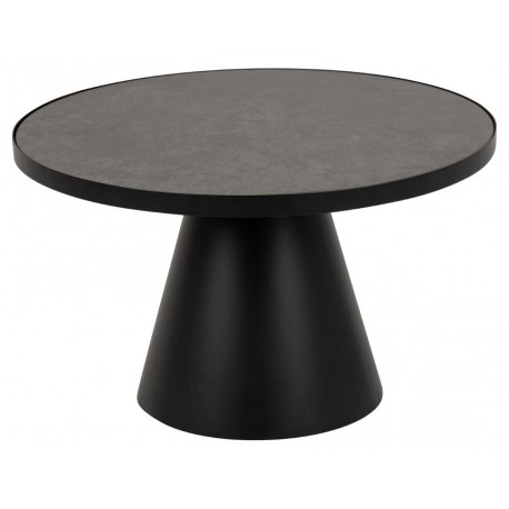 Soli sofabord sort glas Ø65