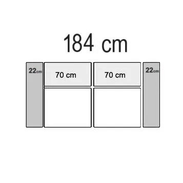 184 x 90 cm