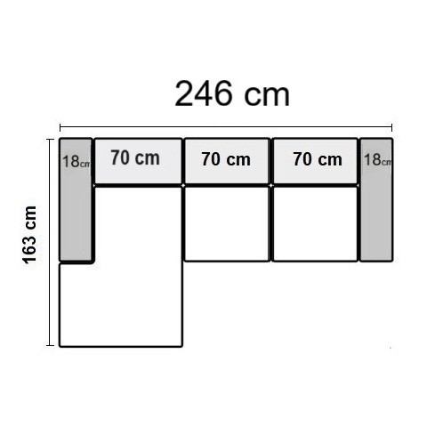 246 x 163 cm Venstrevendt