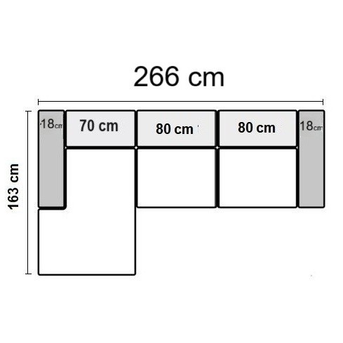 266 x 163 cm Venstrevendt